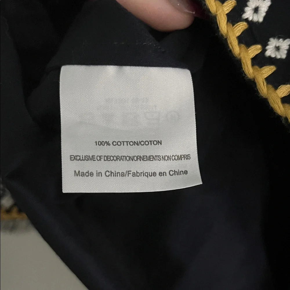 Tory Burch Navy Tunic with White and Yellow Accents - Picture 3 of 7